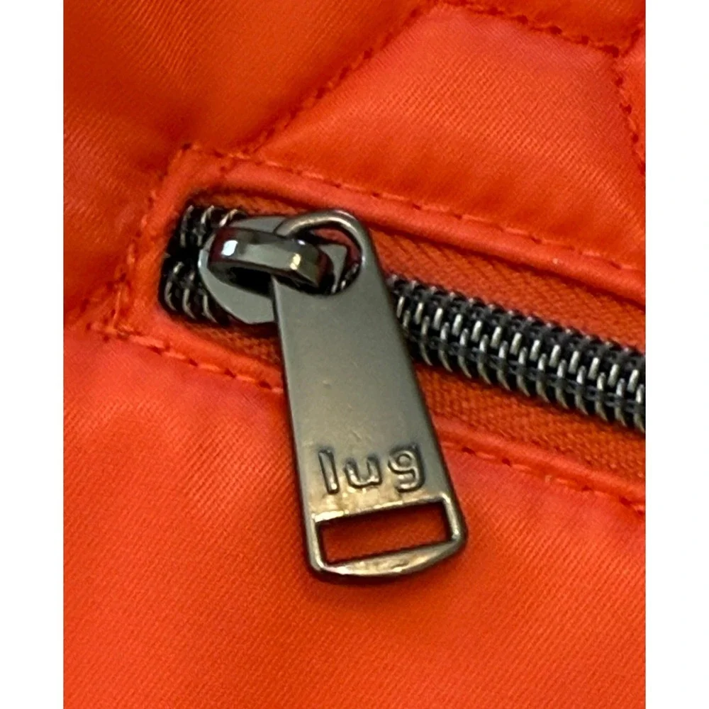 Lug Winger Papaya Orange Quilted Hobo Shoulder Bag Crossbody with Coin Pouch NWT